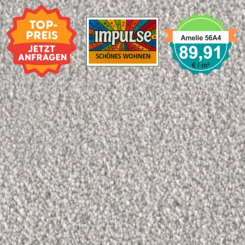 Vorwerk Amelie 56A4 silber – Velours Teppichboden 4 m – mit Preisangabe auf dem Bild